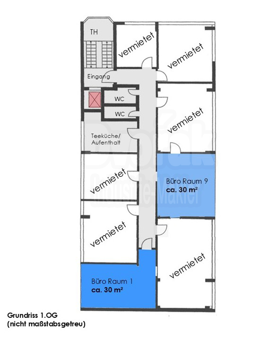 Bild 3 Grundriss 1. OG Raum 01 + 09